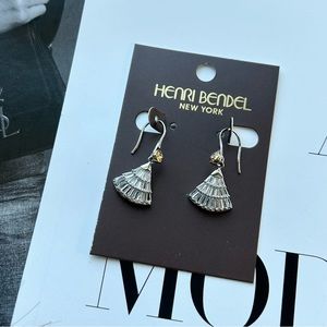 Henri Bendel Silver Fan Earrings